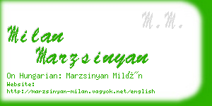 milan marzsinyan business card
